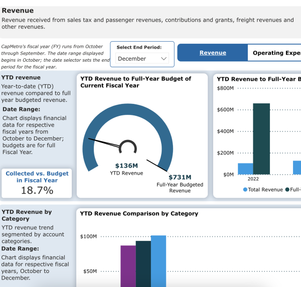 Screenshot of Finance Public Dashboard